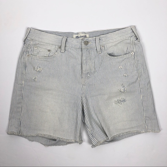 Madewell Pants - Madewell Distressed Railroad Striped Shorts
